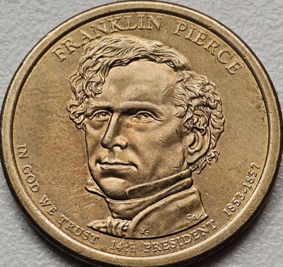 1 Dollar 2010 USA, Franklin Pierce - 14th President - 1853-1857, km#476 foto