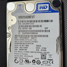 HARD WD SCORPIO BLUE 250 GB /SATA / PENTRU LEPTOP /ARE 96 % VIATA !