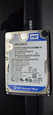 HARD WD SCORPIO BLUE 250 GB /SATA / PENTRU LEPTOP /ARE 96 % VIATA ! foto