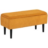 HOMCOM Cutie de Depozitare Otomană Modernă cu Picioare din Lemn, Suportă p&acirc;nă la 120KG, pentru Living, Portocaliu | Aosom Romania