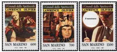 San Marino 1990 - Sir Lawrence Olivier serie neuzata foto