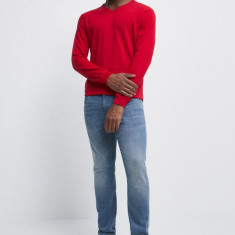 Medicine pulover de bumbac barbati, culoarea rosu, light