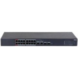 Switch PoE Dahua 16+2 Port, PoE 16x RJ45 10/100, Combo: 2x RJ45 10/100/1000 2x SFP 1000, 135 W, Cloud Management SafetyGuard Surveillance