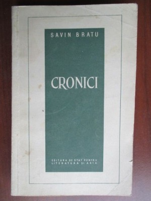 Cronici- Savin Bratu foto