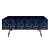 Față de masă Petrecere Plastic, Model Happy Birthday, Culoare Albastru Auriu, Dimensiuni 180x120cm, 1 Bucată, Oem