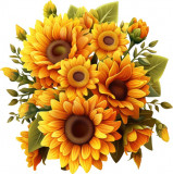 Cumpara ieftin Sticker decorativ, Floarea Soarelui, Galben, 60 cm, 8459ST-3, Oem