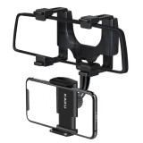Suport de telefon KakuSiga, Pentru oglinda retrovizoare, Compatibil cu smartphone uri intre 5 si 9 cm, Negru