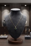 Cumpara ieftin Colier din Argint 925 Aurit Emerald Round Halo Pendant , Rafinament E i Eleganta Nobiliara