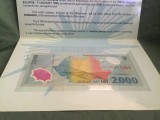 Bancnota 2000 lei 1999 Eclipsa serie 001A..... plic BNR / de colectie !