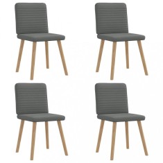 vidaXL Scaune de bucătărie pivotante, 4 buc., gri &icirc;nchis, textil