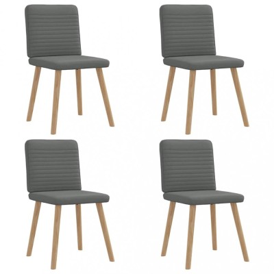 vidaXL Scaune de bucătărie pivotante, 4 buc., gri &amp;icirc;nchis, textil foto