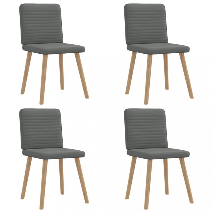 vidaXL Scaune de bucătărie pivotante, 4 buc., gri &icirc;nchis, textil