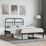 Cumpara ieftin Gossi cadru de pat metalic cu tablie, negru, 120x200 cm