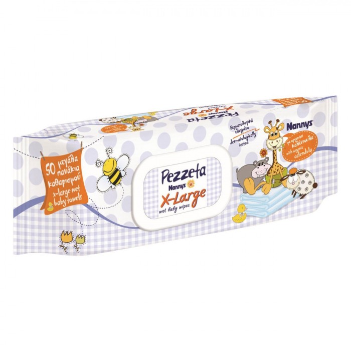 șervețele Umede, Nanny&#039;s, X-Large, Hipoalergenice, 50 Bucăți