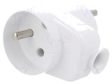 Conector alimentare AC tată 2P PE 250VAC 16A alb PLASTROL