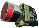 Buton rosu simplu iluminat cu revenire pentru tablouri electrice 1NC 6A 230V, Omu System