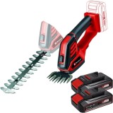 Einhell GE-CG 18/100 Li PXC + Twinpack CB - Masina de tuns gard viu 20 cm + Set 2 acumulatori Li-Ion 18 V 2.5 Ah