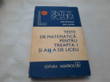 TESTE DE MATEMATICA PENTRU TREAPTA I SIM A II DE LICEU I PETRICA RF17/1