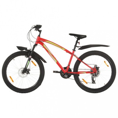 Bicicletă montană cu 21 viteze, roată 26 inci, 36 cm, roșu foto