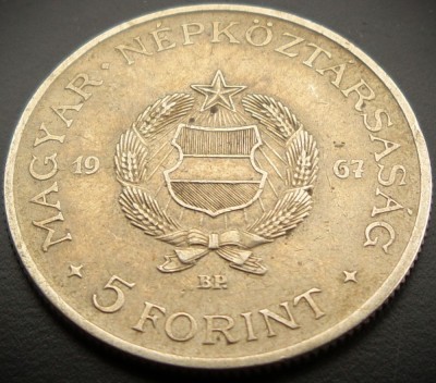 Moneda 5 FORINTI - UNGARIA / RP UNGARA, anul 1967 * cod 40 foto