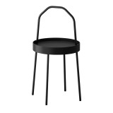 Noptiera tip masuta All Around, 38 cm, maner metalic, Negru