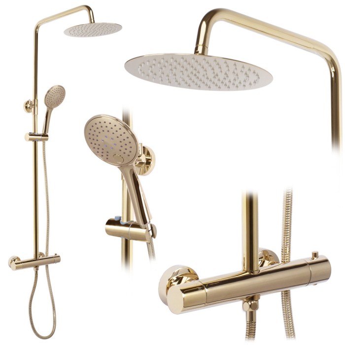 Set de duș cu termostat REA VINCENT GOLD