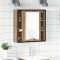 Gossi dulap cu oglinda pentru baie stejar artisan lemn prelucrat