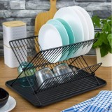 Suport pentru vase cu tavita, negru, 43x32x25,5 cm Kinghoff