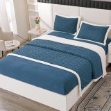 Cumpara ieftin Lenjerie cu elastic 180x200 Comfy V4 Bleumarin (Cocolino)