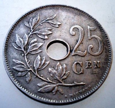 2.220 BELGIA 25 CENTIMES 1913 BELGIE foto