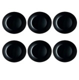 Set 6 farfurii pentru servire din opal 25 cm, negru, Oem