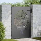 VidaXL Poartă de grădină, Poartă de Grădină 85x75 cm Design Copac din Oțel Corten