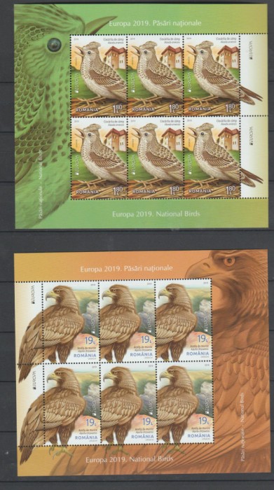 ROMANIA 2019 EUROPA CEPT- PASARI - Set 2 Minicoli LP.2235 MNH**