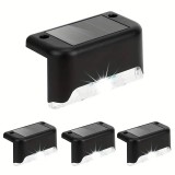Set 4 Lampi Solare Scara/Gard MRG M1106, 6400K, Senzor Lumina, LED, ABS, Negru, IP55, Acumulator AAA