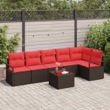 vidaXL Set de canapea 7 pcs Maro poliratan 3346414