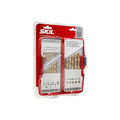 SKIL 2610S00918 set 21 burghie HSS, varf de 135&amp;Acirc;&amp;deg;, pentru gaurire in otel, lemn si plastic foto