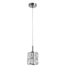 Lustra pendul din cristal transparent Valeri, &Oslash; 11 cm, baza metal cromat, 8538101 - Novaluce Transparent