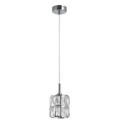 Lustra pendul din cristal transparent Valeri, &amp;Oslash; 11 cm, baza metal cromat, 8538101 - Novaluce Transparent foto