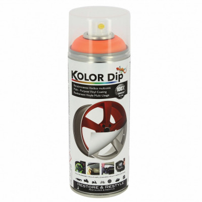 Spray vopsea cauciucata Kolor Dip Orange Fluorescent 400ml AutoDrive ProParts foto