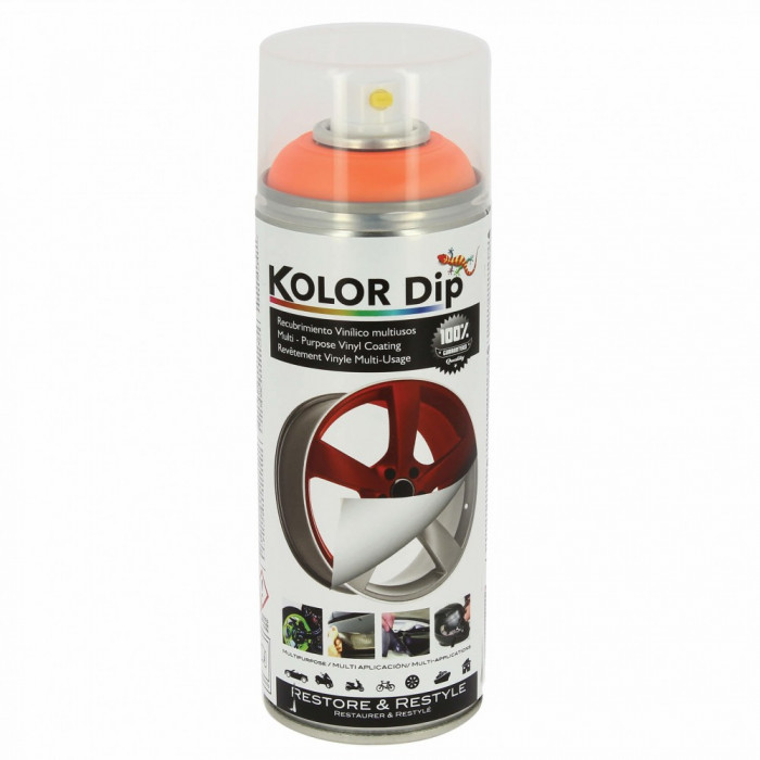 Spray vopsea cauciucata Kolor Dip Orange Fluorescent 400ml AutoDrive ProParts