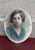 Medalion vechi portret fata, redus, Portrete, Carbune, Art Nouveau