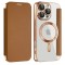 Husa MagSafe pentru Samsung Galaxy A17 5G, Techsuit, SmartMag Book, Maro