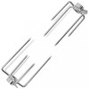 vidaXL Țepușe Rotisor Grătar Oțel Cromat, 2 Buc, 135mm, Fixare Sigură, Diametru 8-11mm, Cu Varfuri și Șuruburi Blocare