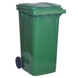 Tomberon gunoi, europubela, cu capac, polietilena, verde, 240 litri