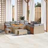 Cumpara ieftin Set de canapele pentru grădină 13 pcs bej și gri deschis