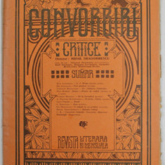 CONVORBIRI CRITICE , REVISTA LITERARA BIMENSUALA , ANUL II , NR. 7 , 1 APRILIE , 1908