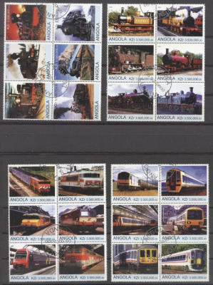 Angola 2000 Trains, 4 blocks, used AS.096 foto