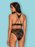 Set Lenjerie Sexy Din Dantela Kokietta, Negru, L/XL, Obsessive