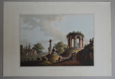 Luigi Mayer &amp;quot;View near Bucharest&amp;quot; aquatinta 1809 foto
