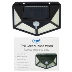 Lampa solara LED PNI GreenHouse WS10, 100 LED-uri